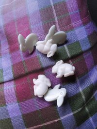 うさぎのボタン　ホワイトラビットのセット　ラパン　フランス