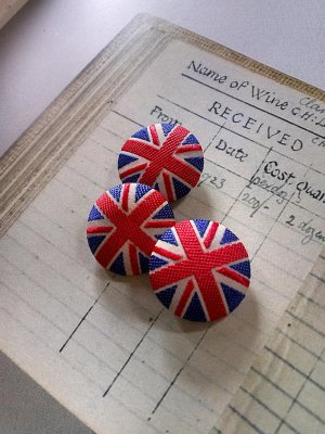 画像1: ユニオンジャックのくるみボタン　英国