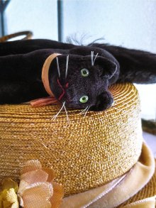 他の写真2: 目が点のベルベットの黒猫　トムキャット 　最小サイズ　シュタイフ　