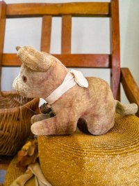 ベルベットの縞ネコさん　７ｃｍ　手のひらサイズのアンティーク　
