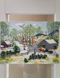 グランマモーゼスのファブリック バーククロス 　パッチワーク 　クラフト素材