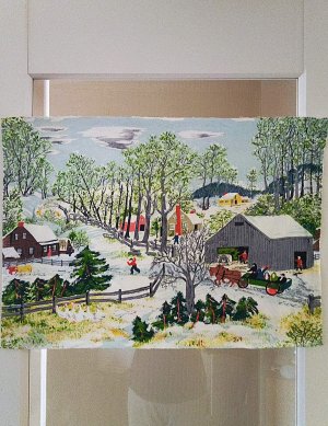 画像1: グランマモーゼスのファブリック バーククロス 　パッチワーク 　クラフト素材