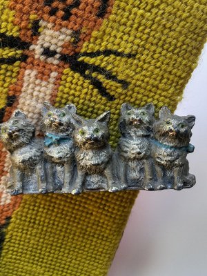 画像1: ５匹の猫　アンティークのミニチュアフィギア　ヴィエナブロンズ