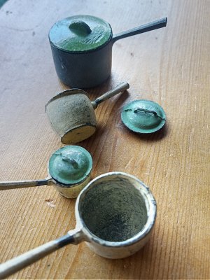 画像3: ミニチュア　アンティークのソースパン　鍋　セット　ドールハウス　　