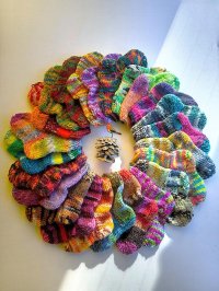 手編みの靴下　ミニサイズ　ソックス　ハンドクラフト　アドベントカレンダー