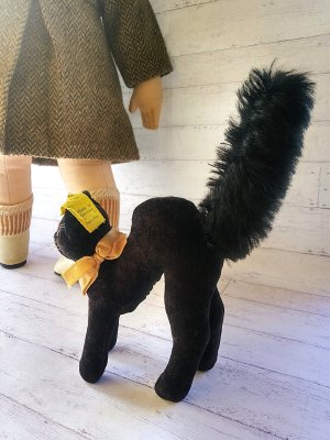 画像2: 目が点のベルベット猫　トムキャット　シュタイフ　ALL ID’ｓ　黒猫