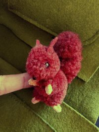 ポンポンりす　毛糸玉　ヴィンテージ　チョコレートブラウン