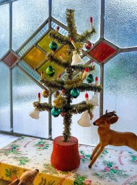 ドールサイズのクリスマスツリー　ドイツ　アンティークのもみの木　２．