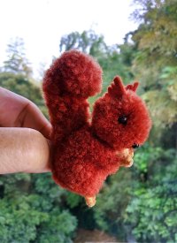 ポンポンりす　毛糸玉　ヴィンテージ　チョコレートブラウン