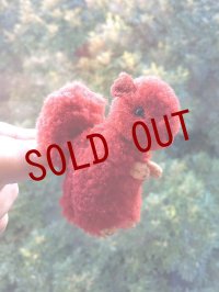 ポンポンりす　毛糸玉　ヴィンテージ　テラコッタ　あかね色