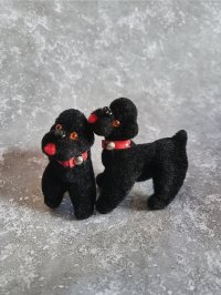 ベストフレンド！　ブラックプードル 　仔犬のペア　きっとあの子の おともだち　ヴィンテージ