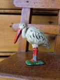 鉛のコウノトリ　アンティークミニチュア　
