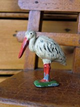 鉛のコウノトリ　アンティークミニチュア　