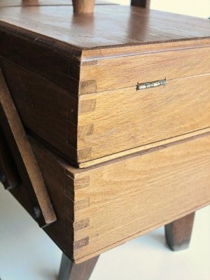 画像3: ヴィンテージ　ソーイングボックス 脚付き 木製