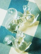 しっぽの大きなリス　ボタン　珍しいクリアタイプ
