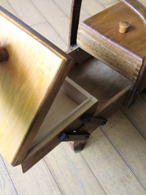 画像5: ヴィンテージ　ソーイングボックス 脚付き 木製