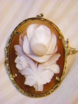 薔薇のカメオ　ブローチ＆ペンダントトップ