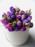 ヴィンテージ　布花　パーツ　パープル＋ピンク