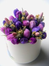 ヴィンテージ　布花　パーツ　パープル＋ピンク