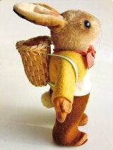 アンティーク　シュタイフ　籠をしょったうさぎ