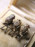 ３わのことり　ブローチ　スターリングシルバー