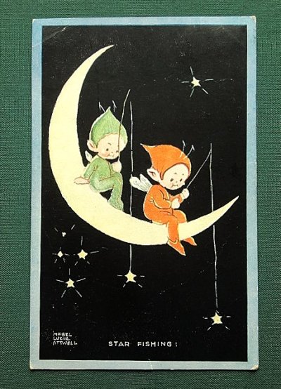 画像3: ピクシーと月と女の子　アトウェル　カード　英国