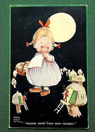 画像1: ピクシーと月と女の子　アトウェル　カード　英国