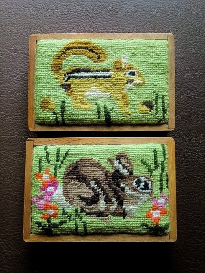 画像2: ニードルポイント　木製ボックス　ウール刺繍　