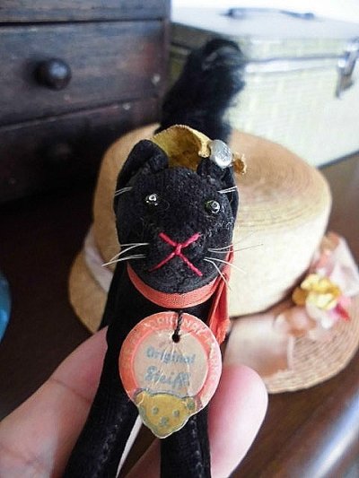 画像2: ベルベットの黒猫　トムキャット　シュタイフ　７，５ｃｍ　ALL ID　