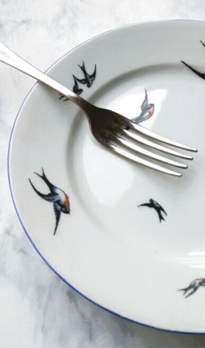 画像1: 蒼いツバメ　ブルーバード　ケーキ皿　ヴィンテージ　プレート　　　
