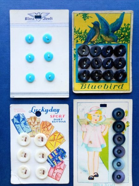 画像1: HAPPY PRICE！ 古い時代のボタン　オリジナルカード　４種セット　B (1)