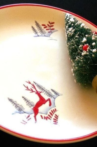画像3: ★ ADVANT DAY６★　赤い鹿の皿　クラウン　デボン窯　ストックホルム　ケーキ皿　