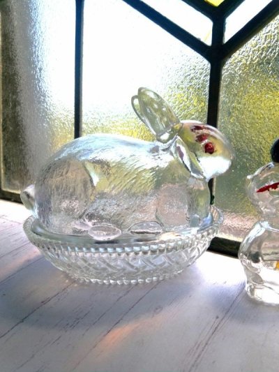画像3: 赤い眼をしたガラスの兎　  クリアー 　ウサギの入れ物     