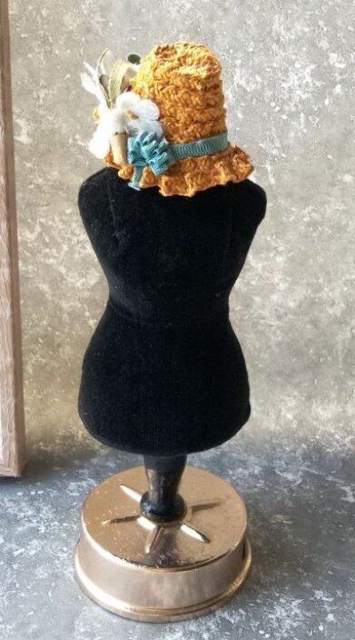 画像3: 麦色のフラワーハット　D　人形用    麦わら帽子  ミニチュアサイズ　