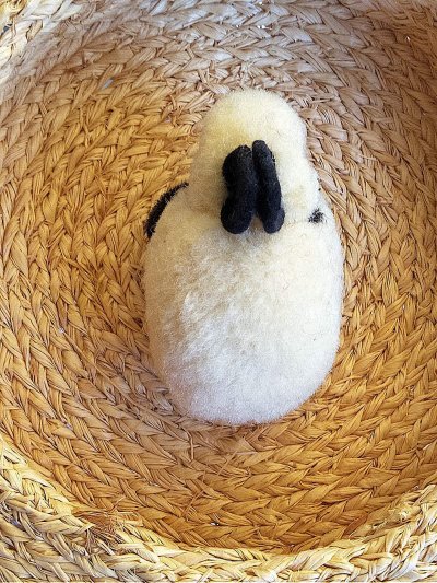 画像1: シュタイフのパンダうさぎ　４ｃｍ　毛糸玉　WOOL　ポンポンラビット