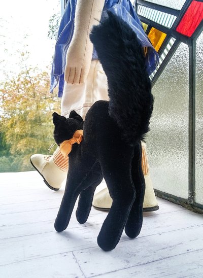 画像3: ベルベットの黒猫　トムキャット　シュタイフ　１０，５ｃｍ　