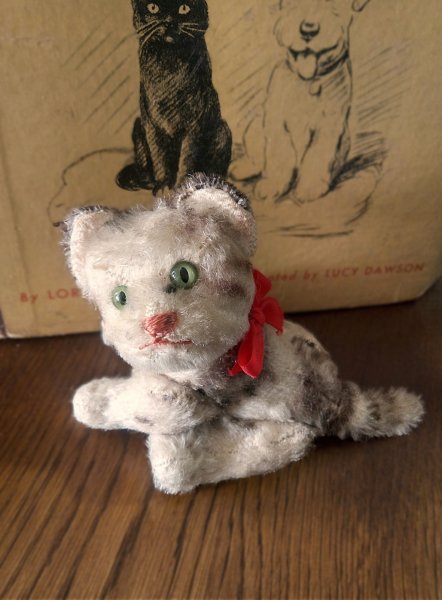 画像1: フルジョイントのしま猫　シュタイフキャット　小さいサイズ　ヴィンテージ (1)