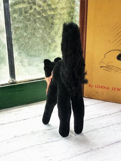 画像1: 目が点になってるベルベットの黒猫　トムキャット　シュタイフ　８ｃｍ