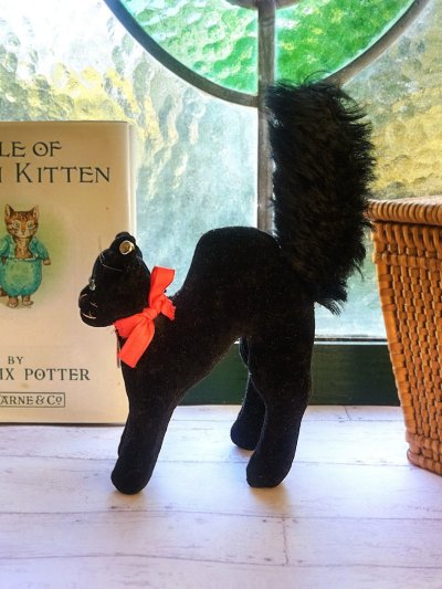 画像3: ベルベットの黒猫　トムキャット　シュタイフ　１０ｃｍ　