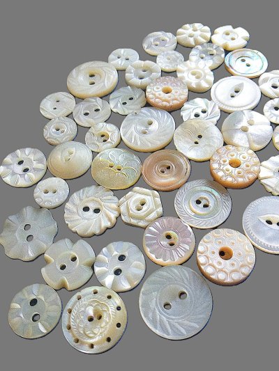 画像1: 刻みのきれいなシェルボタン　セット　貝ボタン　マザーオブパール 　　　