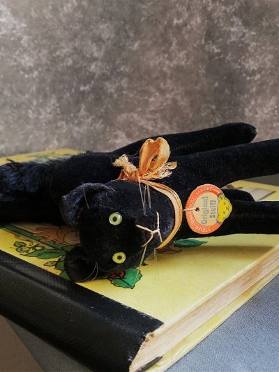 画像2: 目が点になってる黒猫さん　ブラック　トムキャット　小さいベルベット猫　シュタイフ