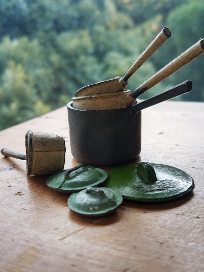 画像2: ミニチュア　アンティークのソースパン　鍋　セット　ドールハウス　　