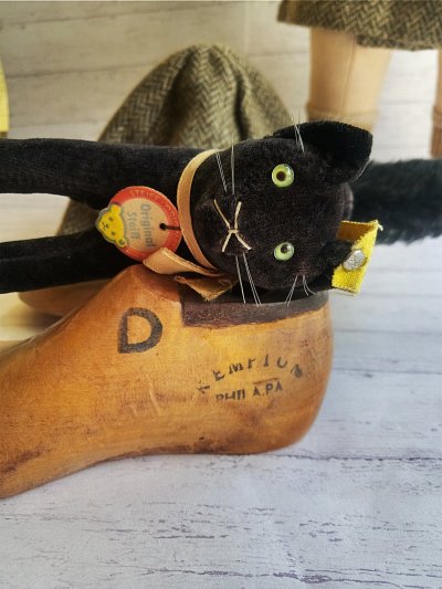 画像2: 目が点のベルベット猫　トムキャット　シュタイフ　ALL ID’ｓ　黒猫