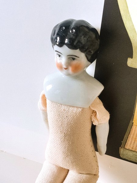 画像3: チャイナショルダードール　人形の家　１２，５ｃｍ　アンティーク　チャイナヘッド　　 (3)