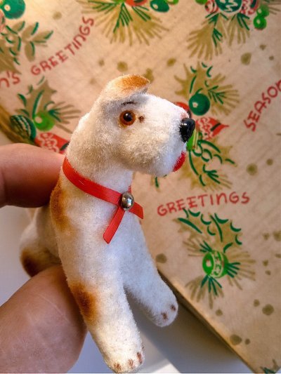 画像1: バニラ色のわんこ　テリア　古い時代のハンドクラフト　Kunstlerschutz