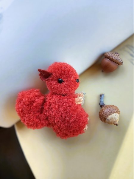 画像2: ポンポンりす　毛糸玉　ヴィンテージ　テラコッタ　あかね色 (2)