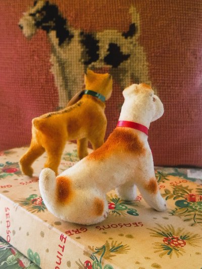 画像3: バニラ色のわんこ　テリア　古い時代のハンドクラフト　Kunstlerschutz