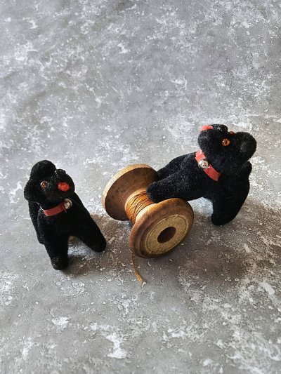 画像2: ベストフレンド！　ブラックプードル 　仔犬のペア　きっとあの子の おともだち　ヴィンテージ