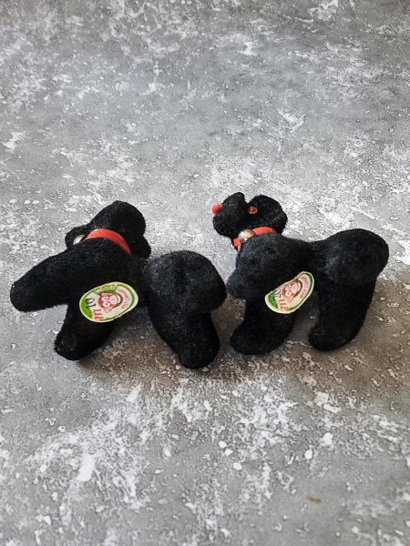 画像2: ベストフレンド！　ブラックプードル 　仔犬のペア　きっとあの子の おともだち　ヴィンテージ (2)