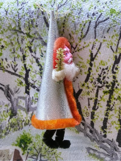 画像1: 青い目のサンタクロース　アンティークのツリーオーナメント　B